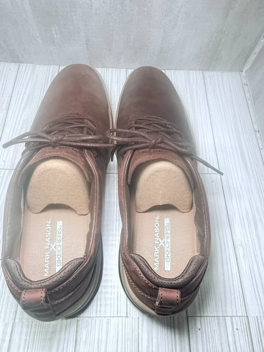 Mark Nason Skechers Mens 14 Brown Nubuck Leather Oxford Comfort Shoes SN225118